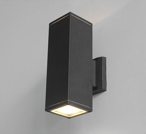 Square outdoor LED wall light