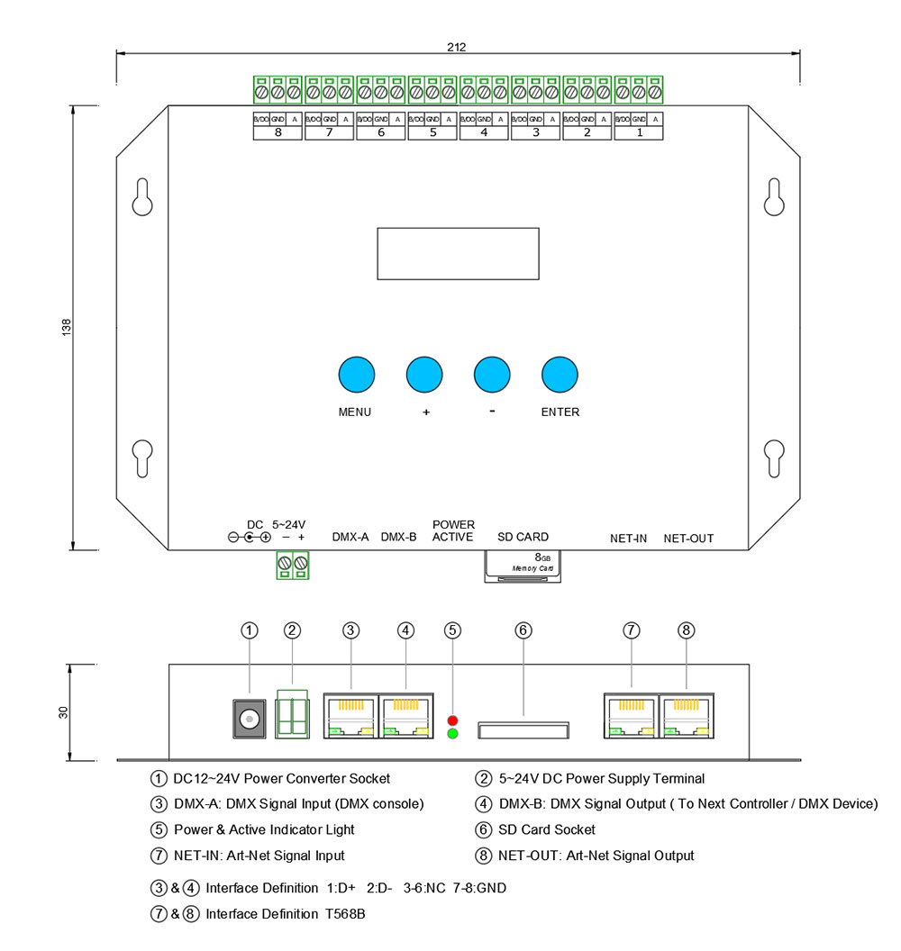 TC809 art-net controller