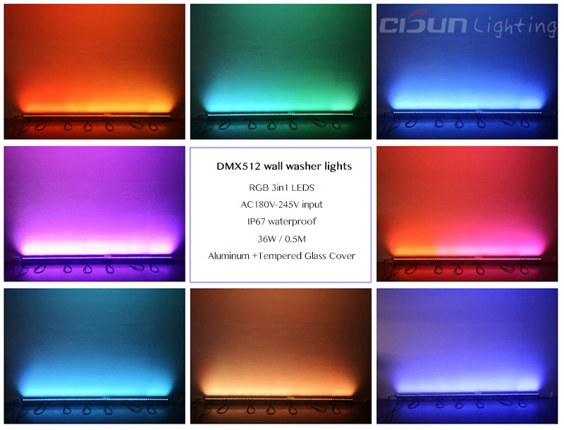 WS6570 RGB dmx512 led wall washer lights
