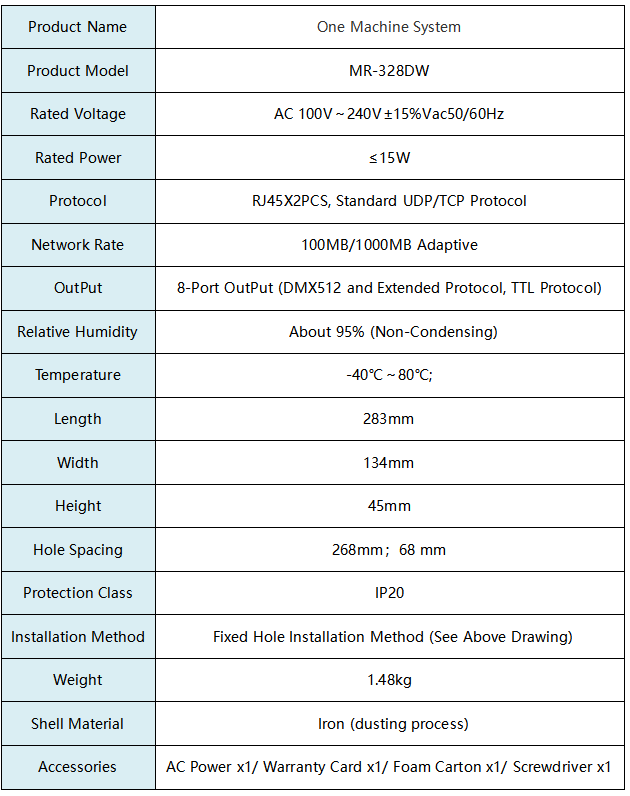 MR-328DW Parameters