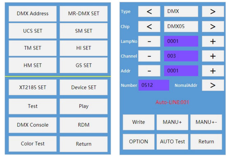 DMX Encoder Operation interface